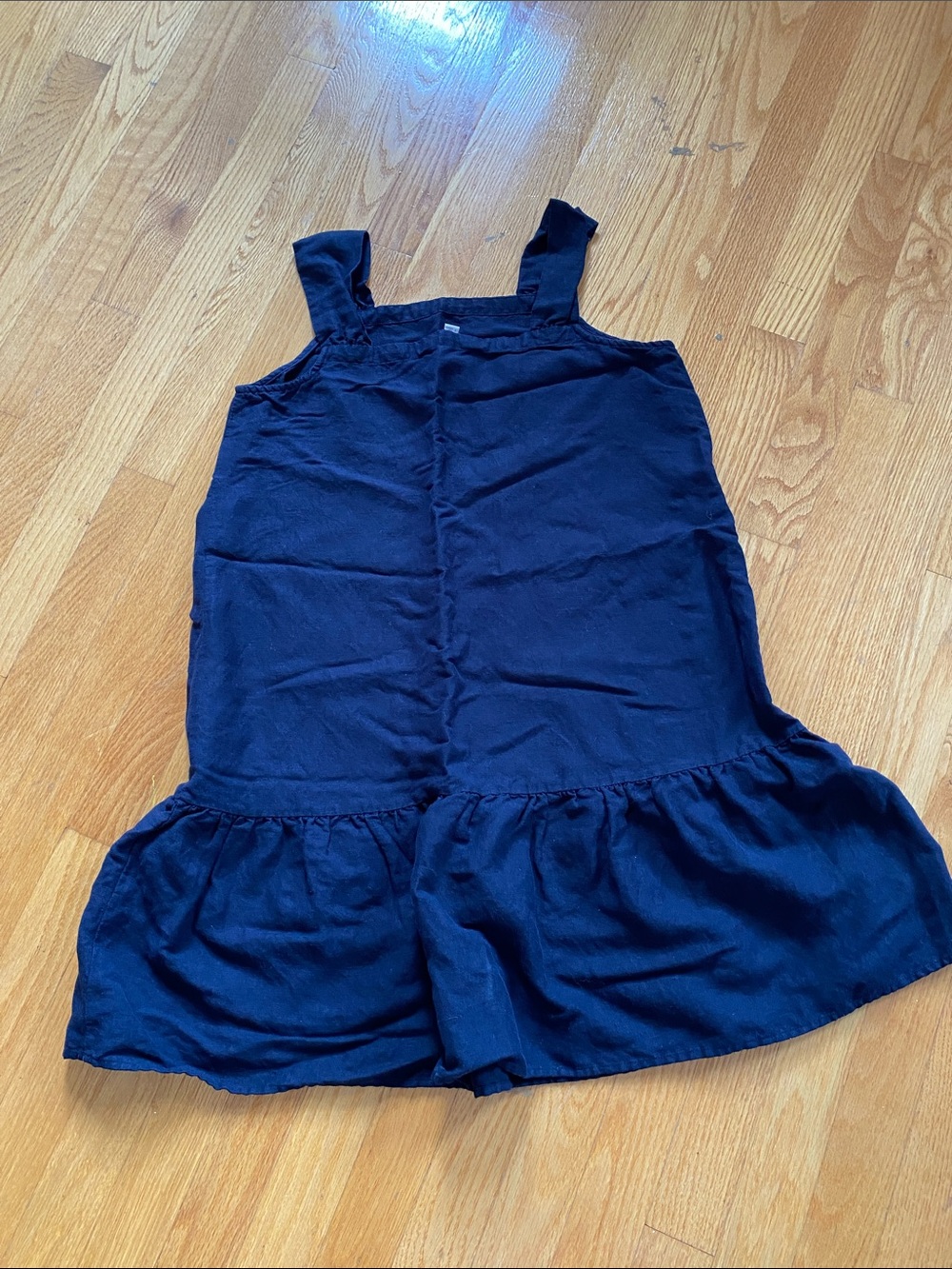 Linen blend LOFT dress navy lightweight